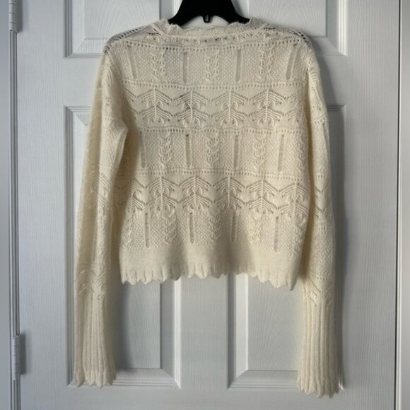 ALLSAINTS Vanessa Crochet Knit CardiganSweater Cream Medium NWT - Picture 4 of 8